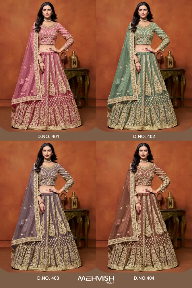 Mehvish Vol 4 Net Wedding Wear Lehenga Choli Exporters In India